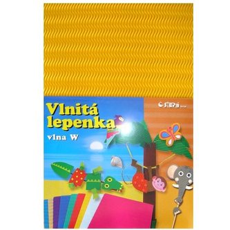 Lepenka W-Welle 260g 34,5 x 24,5cm zvlněná-žlutá 10 listů