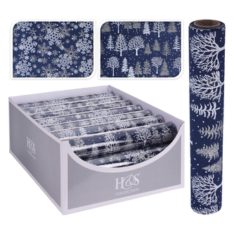 Dekorační organza 28x250 cm - modrá (2 vzory)