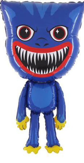 Foliový balonek Huggy Wuggy - modrý 90 x 66 cm