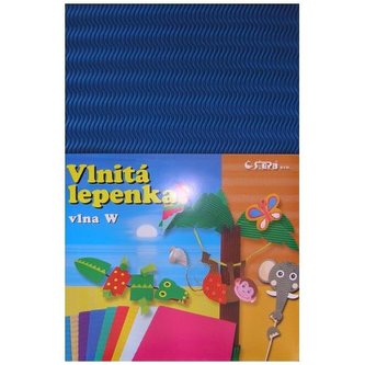 Lepenka W-Welle 260g 34,5 x 24,5cm zvlněná-modrá 10 listů