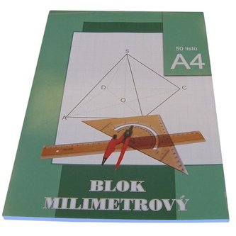 Milimetrový papír A4 50 listů blok