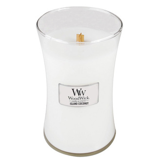 Woodwick Island Coconut Váza ( šťavnatý kokos ) - Vonná svíčka 609. ml unisex