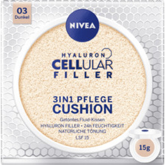 Nivea Hyaluron CELLular Filler 3in1 Care Cushion Makeup SPF15 - Lehce krycí make-up v houbičce 15 g pro ženy