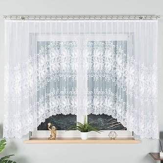 Dekorační krátká vzorovaná záclona na žabky JOANNA 160 bílá 400x160 cm MyBestHome