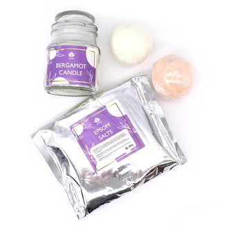 ARÔME Dárková sada 1 svíčka, 2 koupelové bomby, 1 koupelová sůl