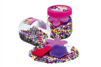 Zažehľovacie korálky 4000ks + podložky s doplnkami plast v dóze