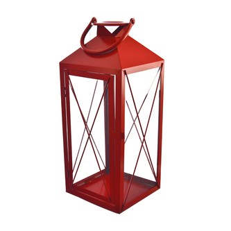 Lucerna kov červená velká 19x47 cm