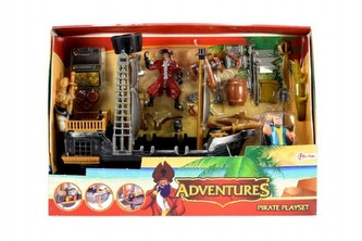 Pirátská loď s doplňky plast 28cm v krabici