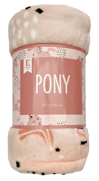 Dětská deka z mikrovlákna PONY růžová 130x170 cm