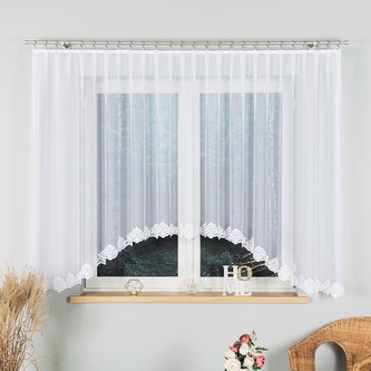 Dekorační krátká vzorovaná záclona na žabky ZAKLINA 160 bílá 400x160 cm MyBestHome