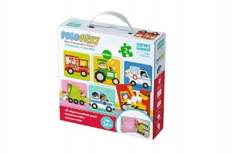 Puzzle s knížkou polovičky Povolání a Vozidla 12ks 21x22cm v krabici