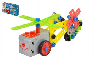 Stavebnice Variant 100 dílků s motorkem 2v1 plast na baterie v krabici 36x25cm