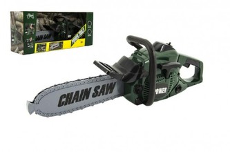 Motorová pila řetězová nářadí plast 40cm na baterie se zvukem v krabici 41x18x12cm