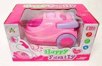 Vysavač plast 20cm na baterie se světlem se zvukem v krabici 28x16x17cm