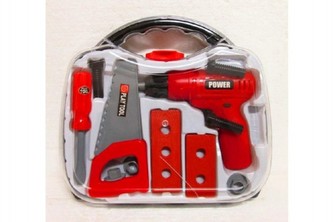 Sada nářadí + vrtačka plast 6ks v plastovém kufříku 30x28x8cm