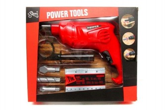 Nářadí s vrtačkou plast 6ks na baterie v krabici 26x22x6cm