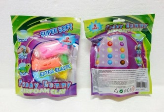 Hmota modelína svítící s očíčkami 8 barev v sáčku 16x20cm