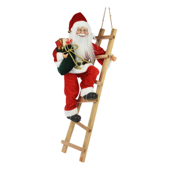 Postavička Mikuláše s dárky na žebříku 65 cm