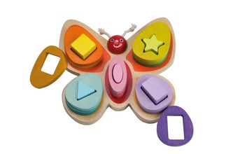 Dřevěná vkládačka motýl