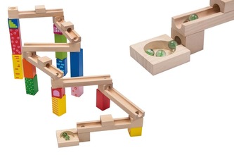 Dřevěná kuličková dráha 33 dílů