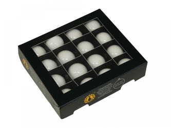 Skleněné baňky bílý opál 3 cm, sada 16 ks