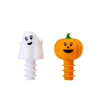 Sada 2 halloweenských silikonových zátek Duch a Dýně VIGAR Sada 2 halloweenských silikonových zátek Duch a Dýně VIGAR