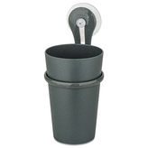 Loop závěsný kelímek na přísavku na kartáčky tmavě šedý Organic KOZIOL