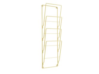 Nástěnný stojan na noviny a časopisy zlatý 60 cm Present Time