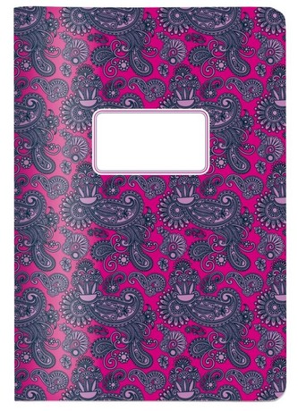 Sešit/Notes/Blok A5 růžovo fialový vzor Paisley CEDON