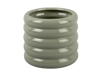 Květináč Bobbly glazovaný velký keramický světle šedá Present Time