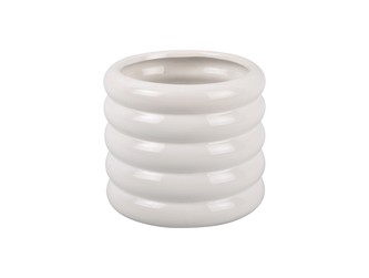 Květináč Bobbly glazovaný malý keramický bílý Present Time