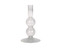 Skleněný svícen Swirl Bubbles čirý 16 cm Present Time