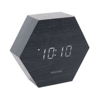 Budík Hexagon s LED displejem Karlsson