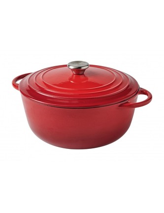 Smaltovaný litinový hrnec 5 l, 24cm Cocotte Ghisa červený BRANDANI