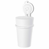 Loop závěsný kelímek na přísavku na kartáčky bílý Organic KOZIOL