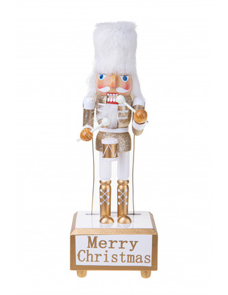 Dřevěný Louskáček s hrací skříňkou a pohybem 30,5 cm VÁNOCE BRANDANI