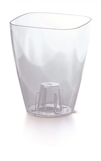 Květináč na orchideje hranatý 13,2x13,2 cm Coubi Orchid průhledný