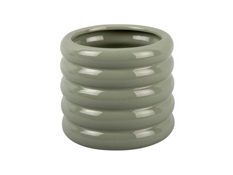 Květináč Bobbly glazovaný střední keramický světle šedá  Present Time