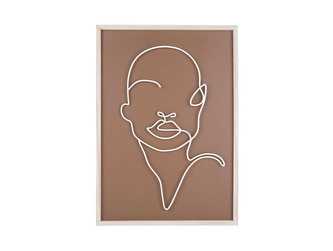Obraz obličej 45 cm L koňakově hnědý Present Time