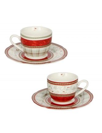 Sada dvou VÁNOČNÍCH šálků s podšálky na espresso 80 ml Connubio II. BRANDANI