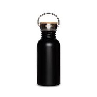 Nerezová láhev Urban na vodu s bambusovým víčkem 500 ml černá RETULP