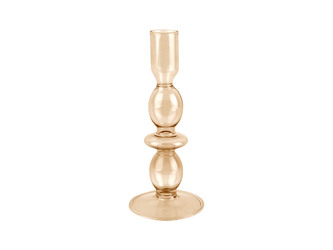 Skleněný svícen Bubbles Handmade 18 cm M hnědý Present Time