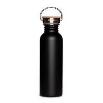 Nerezová láhev na vodu Urban s bambusovým víčkem 750 ml černá RETULP