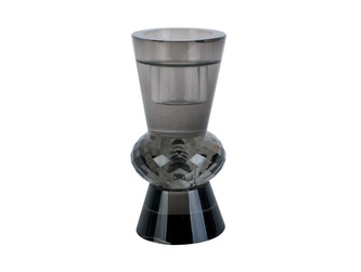 Skleněný svícen Crystal Art Duo Cone černý 12 cm Present Time
