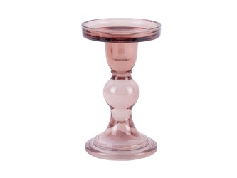 Skleněný svícen Glass Art L růžová 14 cm Present Time