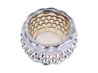 Svícen skleněný na svíčku Sparkle Dots 6 cm jantarově hnědý Present Time