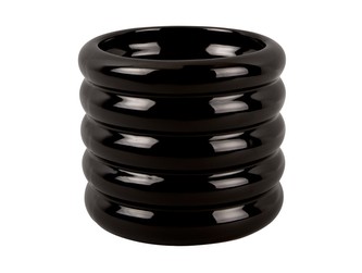 Květináč Bobbly glazovaný velký keramický černý Present Time