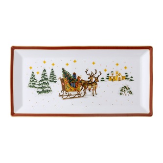 Vánoční tác na cukroví Veselé Vánoce, 36x18 cm Sáňky Rosenthal
