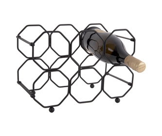 Skládací stojánek na láhve vína Honeycomb černá Present Time