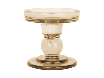 Skleněný svícen Glass Art pískově hnědý 8,8 cm Present Time